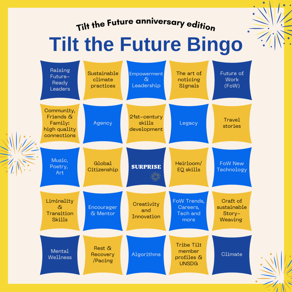 E157 Tilt the Future Bingo Card